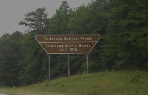 talladega national forest sign