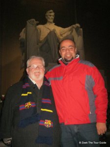 Zeek and me at the Lincoln Memorial in Washington, DC
